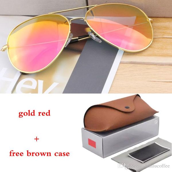 

новый поляризованных солнцезащитных очков 53 мм пилот мужчины женщины мода uv400 группа старинные зеркала солнцезащитные очки с коробками, White;black