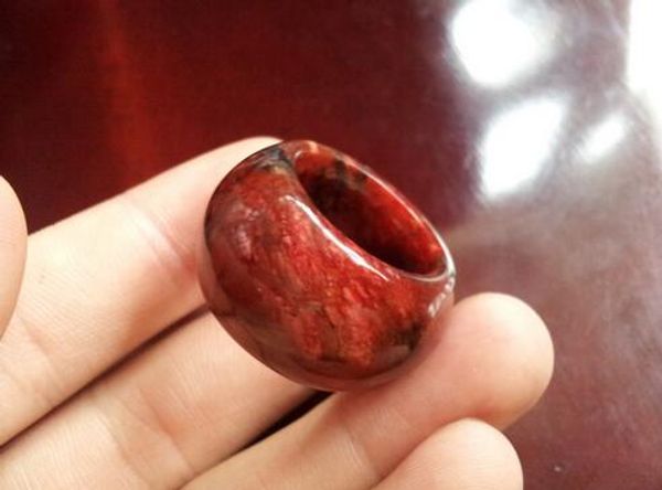 Anello in giada naturale rossa Bloodstone Anello Bloodstone Anello da uomo in giada