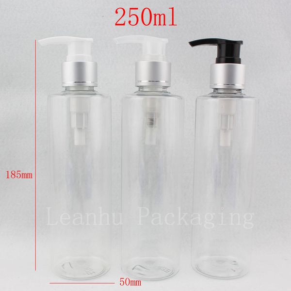 

250ml x 20 transparent empty shampoo container bottle with pump 250cc plastic bottles with dispenser cosmetic packaging lotion
