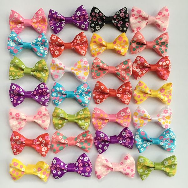 1 4inch Flowers Printed Ribbon Bow Girl Hair Dress Bow Wedding