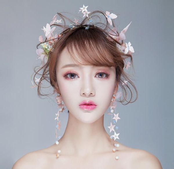 

bridal headwear, sen fairy beauty headwear, super fairy sweet flowers, hairpin wedding hair accessories, Silver