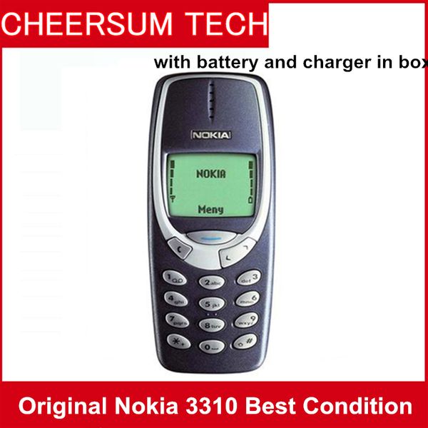 

Dhl refurbi hed original nokia 3310 cell phone g m 900 1800 dualband game 4 unlocked nokia phone with retail box