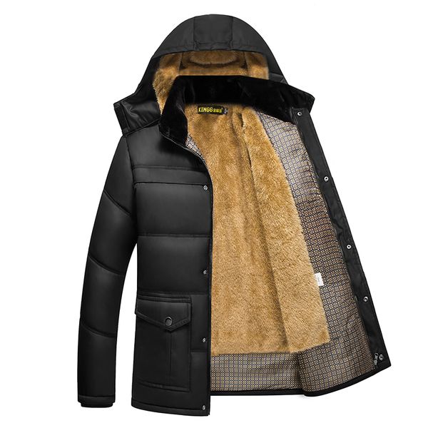 

c1246 autumn winter 2018 new big size warm coat middle-aged men thickened cotton wadded jacket wholesale ing, Black