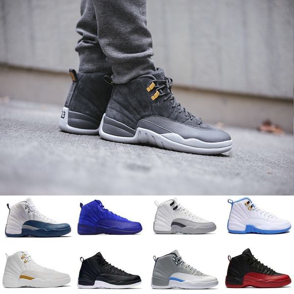 

2018 12 XII basketball shoes white Flu Game GS Barons wolf grey Gym red taxi playoffs gamma french blue sneakers size 41-47