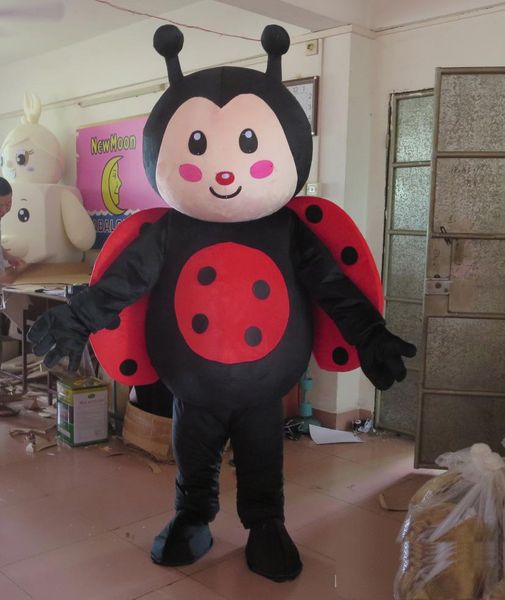 

2018 real ps big plush ladybug mascot costume for to wear, Red;yellow