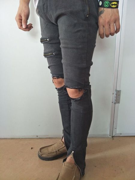 

new arrival cosmama brand mens printed designer korean fashion slim skinny biker casual zipper fly slim jeans, Blue