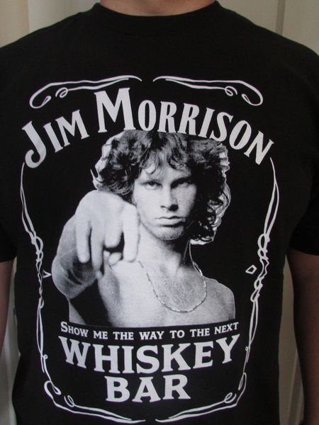 New Mens The Doors Jim Morrison Whiskey Bar T Shirt Jim Face Tee