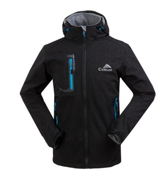 

new spring autumn outdoors warm hoodie manteau veste homme softshell jacket men waterproof windbreaker man coat chaquetas hombre, Blue;black