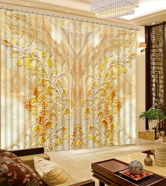 

3d p embossed marble for living room luxury window curtain home decoration