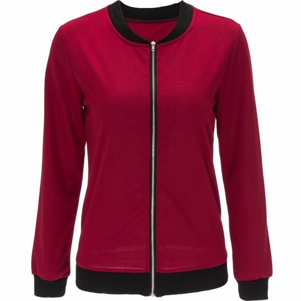 

женская куртка пальто твердые молния леди стиль пальто куртка для женщин леди женский причинно-следственной куртка верхняя одежда одежда, Black;brown