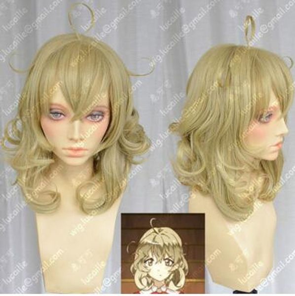 

sasami-san at ganbaranai/heroine short cosplay curly wig, Black;brown