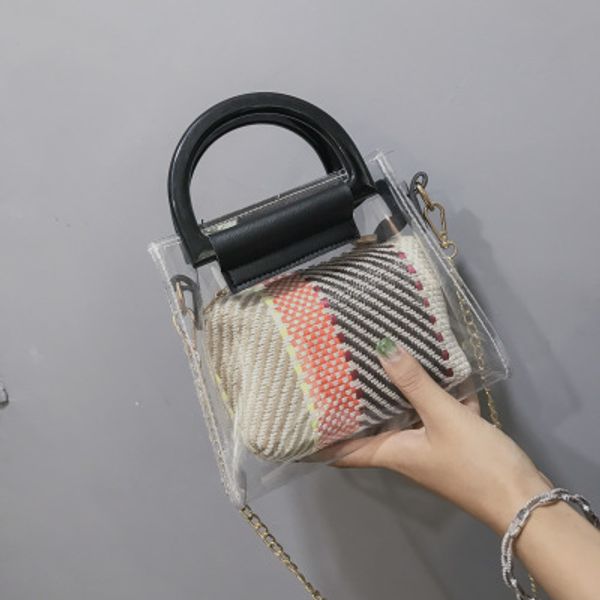 

2018 new summer women handbags transparent jelly shoulder bags chain crossbody bags female tote beach bolsa feminina
