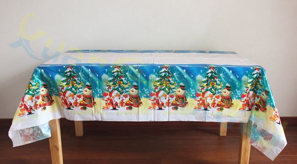 

200pcs christmas party decoration snowman table cover bar l home decoration tablecloth pe disposable table clothes