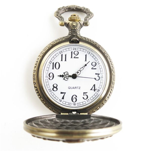 

genboli goldfish carved vintage antique round dial quartz steampunk pocket watch necklace pendant clock for mens womens, Slivery;golden