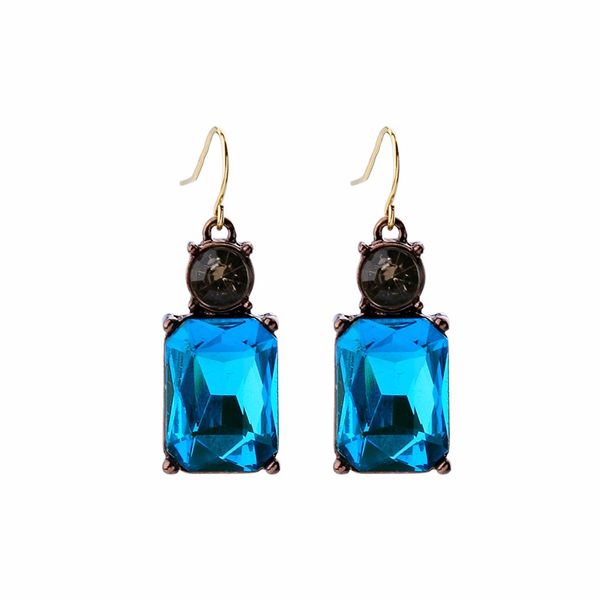 

joolim jewelry wholesale 3 colors square crystal drop earring casual earring ing, Silver