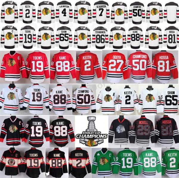 

Chicago Blackhawks Jersey Hockey 2 Duncan Keith 19 Jonathan Toews 50 Corey Crawford 65 Andrew Shaw 72 Artemi Panarin 88 Patrick Kane Hossa