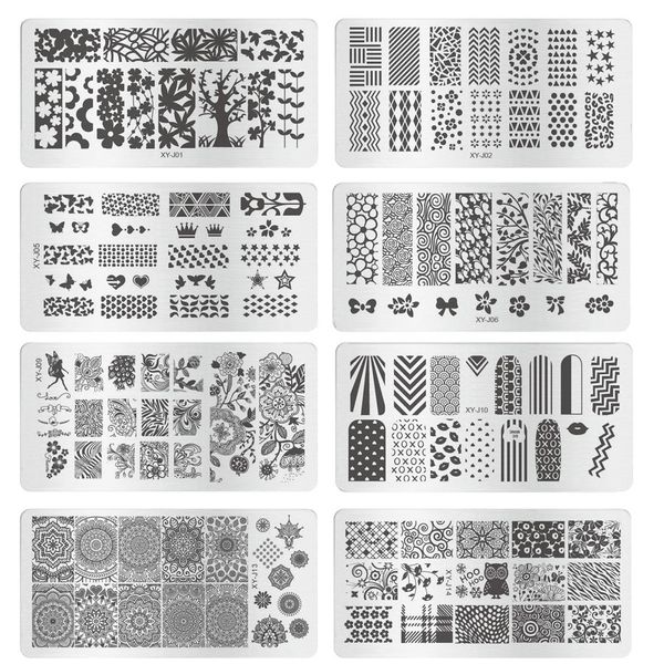 

1 x new designs lace mixed stamping nail art image plates stainless steel template polish manicure stencil tools bexyj01-16, White