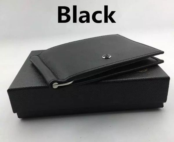 

Classic Black Genuine Leather Bifold Male Purse Billfold Wallet Money Clip Men Clamp for Money Case Luxury Credit Card Holder Pouch