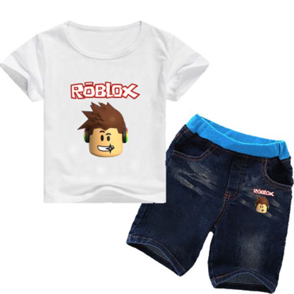 2019 2 8years 2018 Kids Girls Clothes Set Roblox Costume Toddler Girls Summer Clothing Set Boy Summer Set Tshirtjeans Shorts From Fang02 1609 - roblox boy outfits 2018 for women