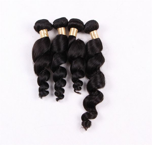 

loose wave hair bundle virgin indian 100% human hair with 300g bundle, dhl, Black