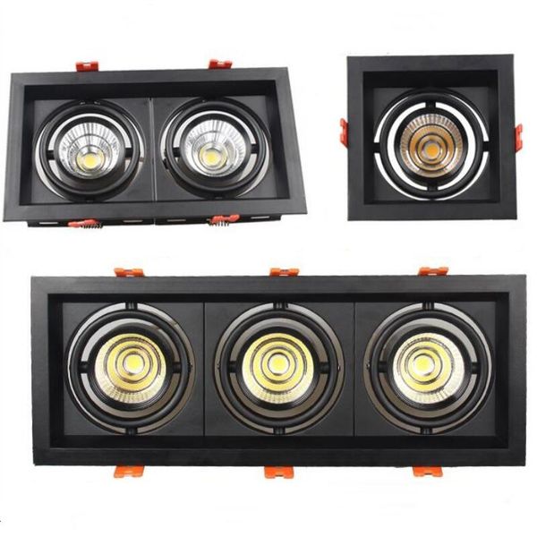 

black/white-square dimmable led cob ceiling led downlight 10w 20w 30w rotating surface mounted indoor lighting