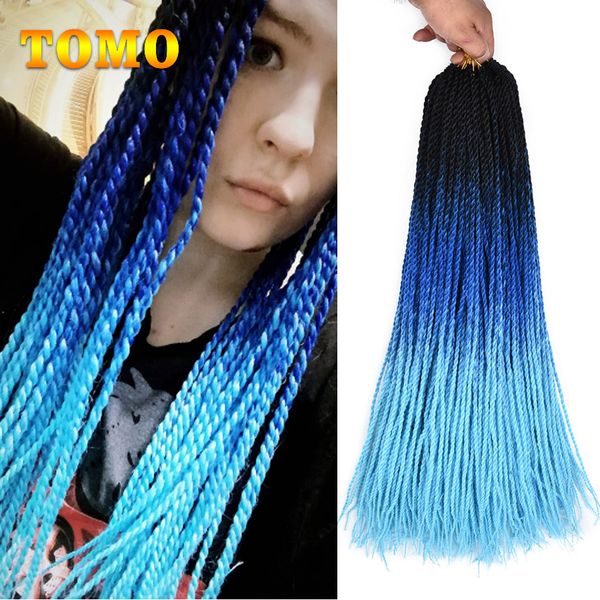 2020 Crochet Braids Senegalese Twist Black Blue Pure Ombre