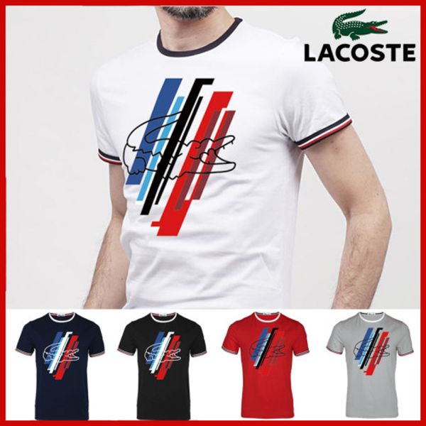 

2018 new fashion rainbow crocodile design striped men's t-shirt size x-3xl hand feel comfortable ing, White;black