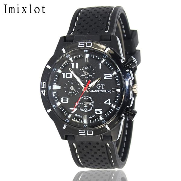 

imixlot fashion sports watches menquartz wristwatches line strap silicone watch male clock relogio masculino, Slivery;brown