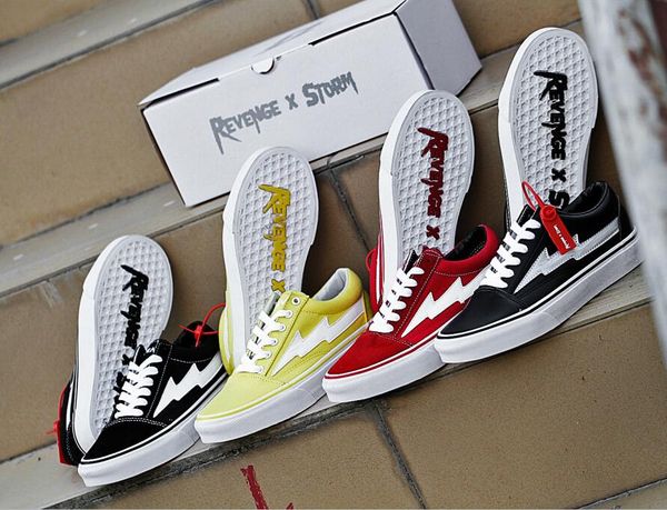 

2018 fashion revenge x storm old skool canvas men shoes men's sneakers skateboarding sports shoes women skate shoes womens sport boots, Black