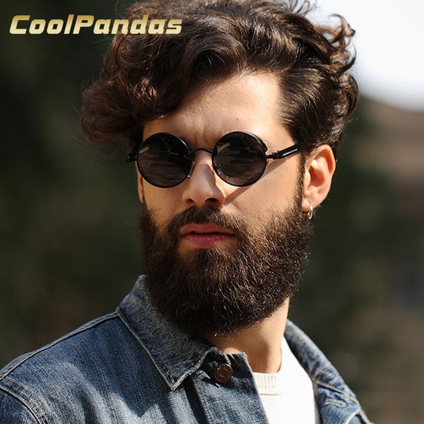 Coolpandas Yuvarlak Güneş Gözlükleri Erkek Kadın Polarize Güneş Gözlüğü John Lennon Büyükanne Güneş Gözlüğü Gotik Steampunk Vintage Sol Gözlük