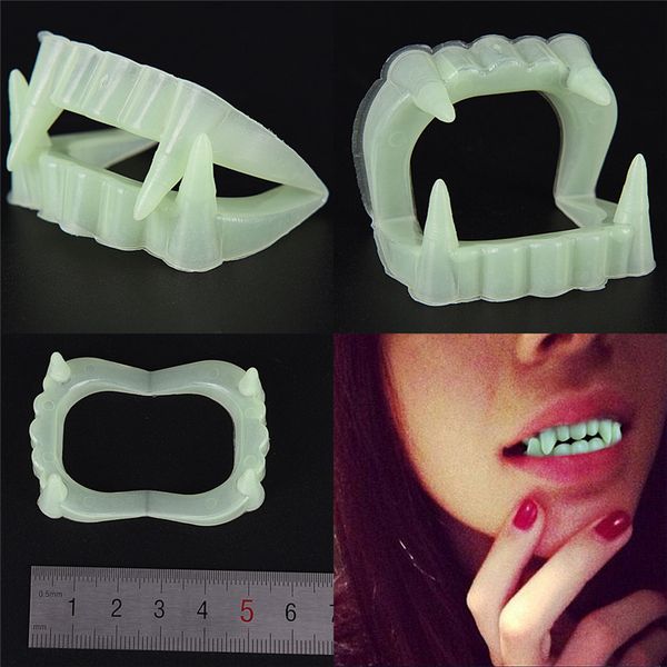 

new toy vampire fake teeth for halloween party glow in the dark prop masquerade cosplay makeup funny luminous dentures