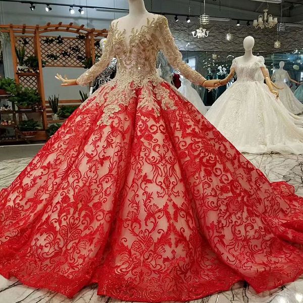 

2019 вечерние платья платья для вечеринок в форме красной кривой с золотым кружевом о-образным вырезом с длинными рукавами на шнуровке назад, Black;red