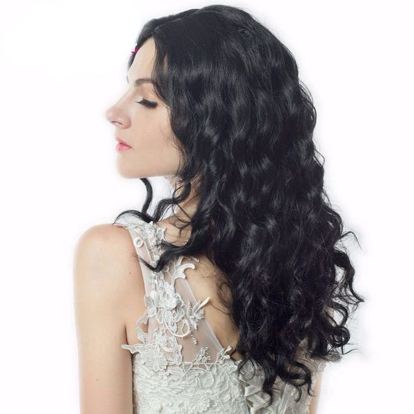 Perucas longas para mulheres wig sintéticas onduladas black cosplay natural Ombre cabelo festa de alta temperatura fibra