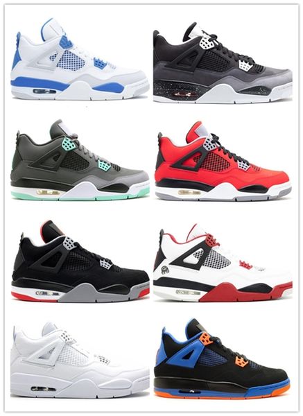 

High quality 4 Basketball Shoes CEMNET Green Glow Fire Red FEAR TORO BRAVO MARS BLACKMON BRED REEN GLOW GS CAVS