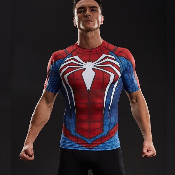 

Raglan Sleeve Compression Shirts Spiderman 3d Printed T Shirts Men 2018 New Crossfit Tops For Male Fitness Bodybuilding Clothing