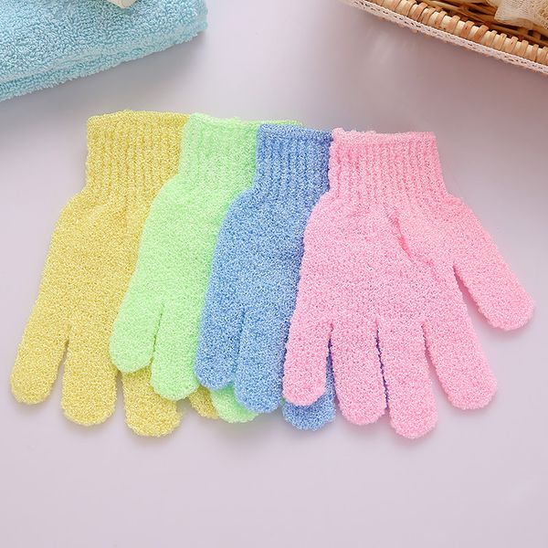 

1 pcs shower gloves exfoliating wash skin spa bath gloves foam bath skid resistance body massage cleaning loofah scrubber tc181012 100pcs