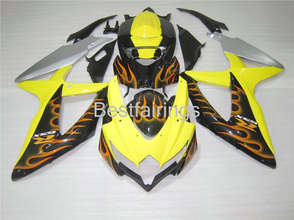 

fairing kit for suzuki gsxr600 gsxr750 2008 2009 2010 silver yellow fairings gsxr 600 750 08 09 10 injection molding dd27