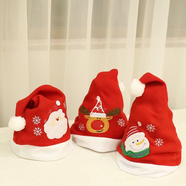 

christmas hat for baby embroidery hat kids santa claus milu deer snowman cap for children santa claus costume xmas new years cap, Yellow
