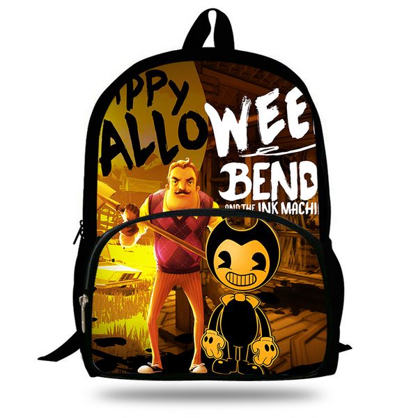 

16-inch school backpack hello neighbor funny game printing children school bags boys teenage girls casual backpacks
