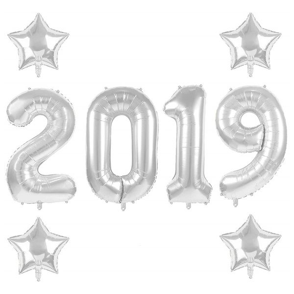 

40 дюймов серебро количество фольгированные шары 2019,2019 выпускной украшения новогодний фестиваль поставки партии