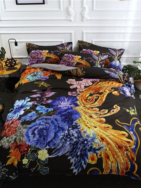 

3 pcs bed linen set delicate glorious floral printed comfy bedclothes