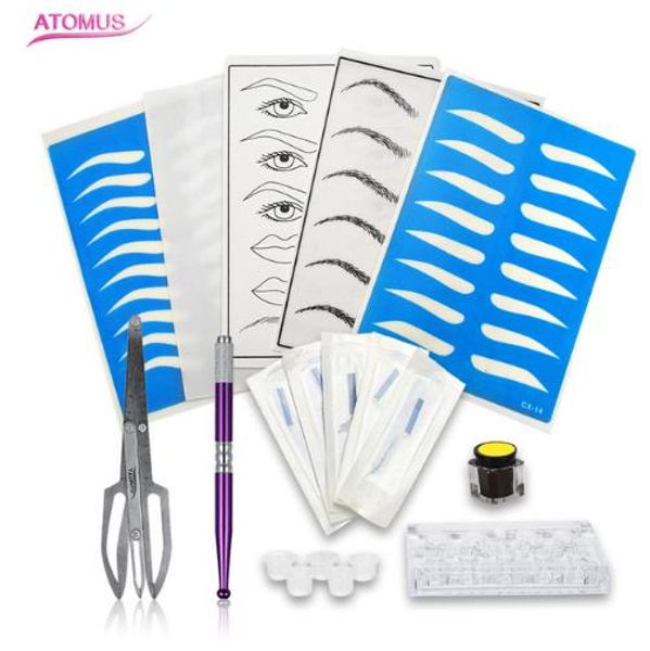 Microblading Eyebrow Tattoo Set Beauty Girl Hot Professional 3D Permanent Eyebrow Tattoo Practice Kit/set Microbladings Pen Tattoo Pigment