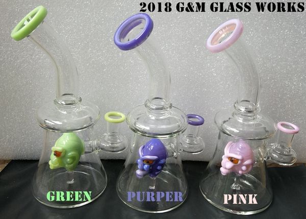 2018 Mini bicchiere inebriante Bong di vetro che fuma Pipa ad acqua in vetro Piattaforme petrolifere Pipa ad acqua fumante Dab Rigs animale perc