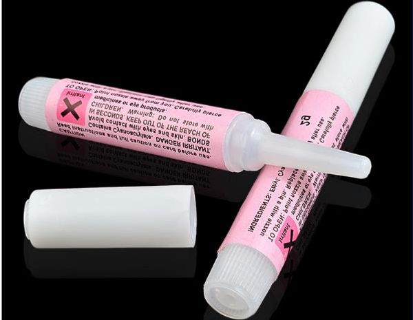 

wholesale- available 100 pieces byb 2g gram super nail glues for false nail art tips ng093y, Red;pink