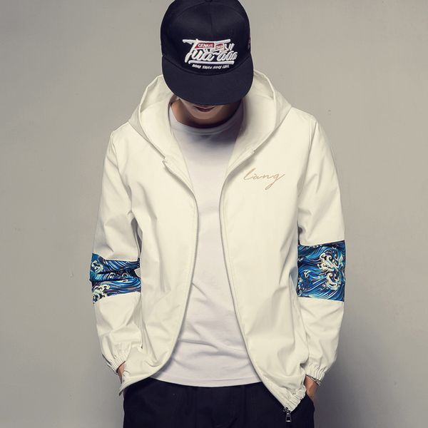 

restoring ancient ways new autumn outfit 2018 japanese men hooded jacket youth big code splicing thin leisure coat, Black;brown