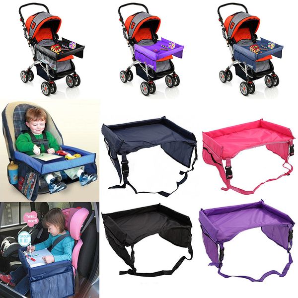 

children table baby car safety belt travel play tray waterproof foldable table kids car seat cover pushchair snack desk hwx9-170