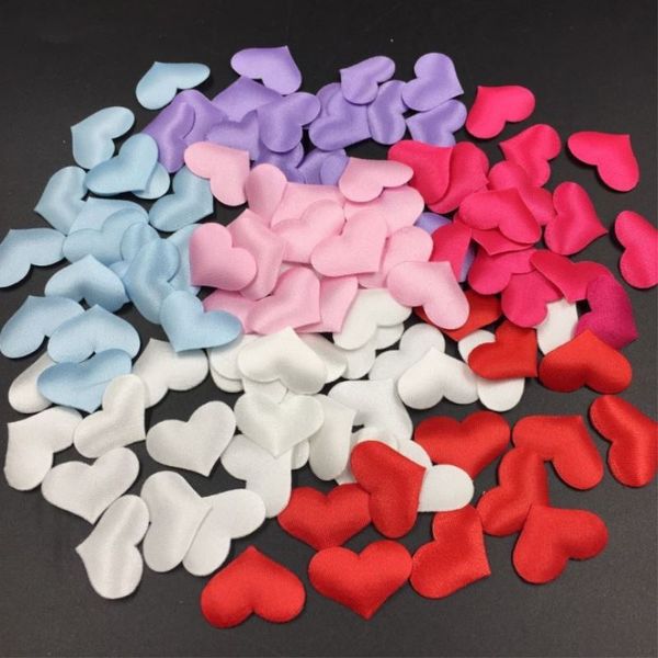 2cm Heart Shaped Petals Artificial Flower Satin Petals For Diy