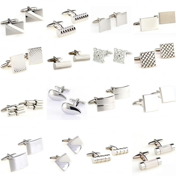 

silver color stainless steel metal cufflink cuff link 1 pair big promotion, Silver;golden