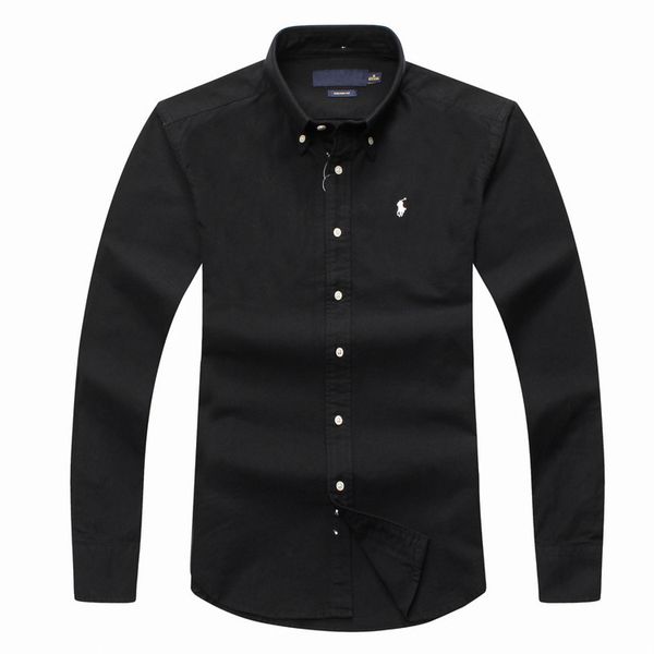 

hh men's long-sleeve polo shirt autumn spring dress shirt men's casual polo small horse shirts fashion social shirt business long, White;black