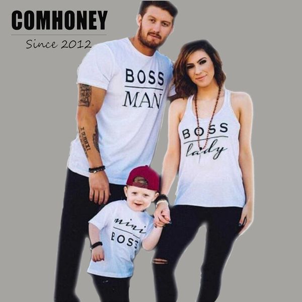 Family Matching Outfits Summer Father Mother Baby Clothes Letter
